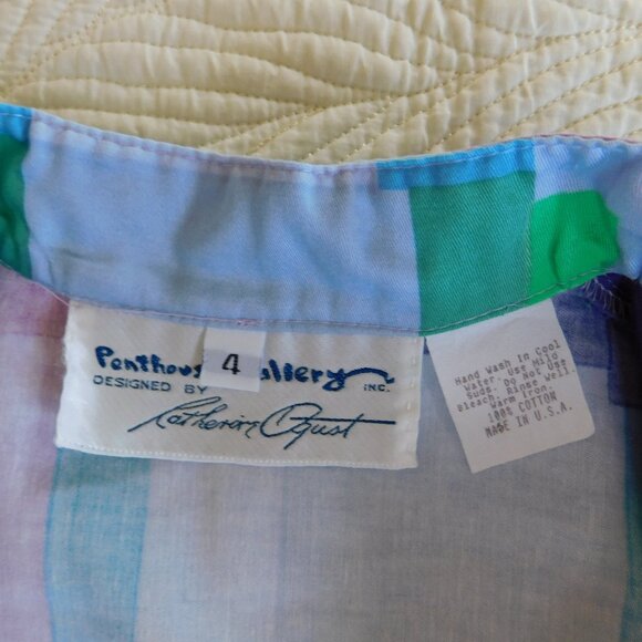 Deadstock Catherine Ogust Penthouse Gallery mod colorblock Forever shirt dress - Picture 4 of 16